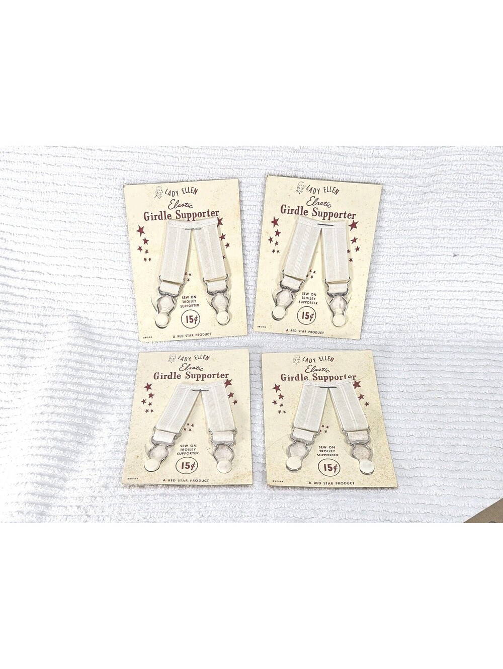 Vintage 1950s Garter Clips Lingerie Lady Ellen Garter Supporter 4 Cards Pinup